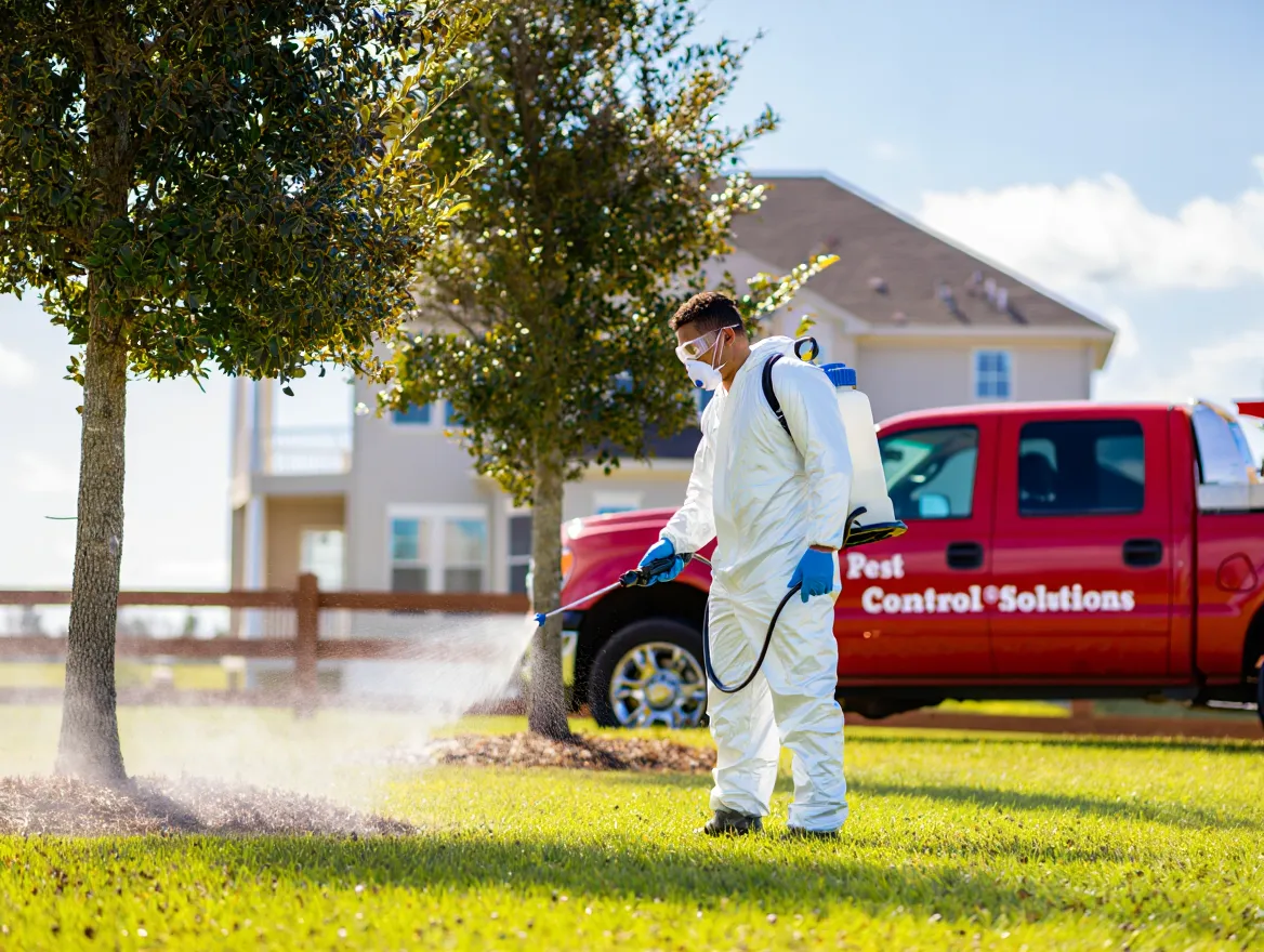 Bespuiting van bomen tegen plagen